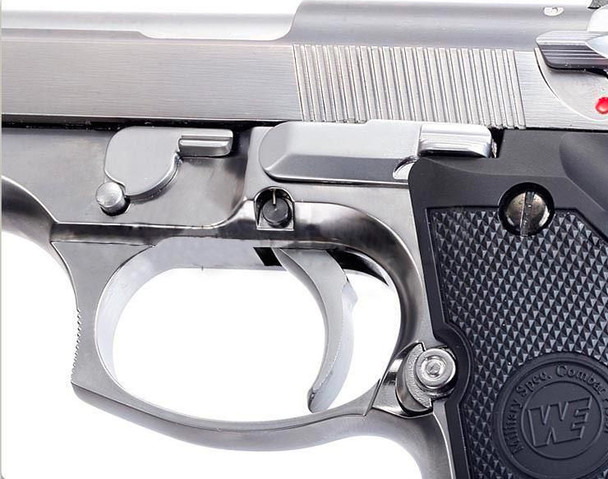 WE Tech M92 GEN 2 Gas Blowback Airsoft Pistol in Chrome/Silver