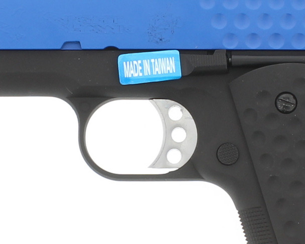 WE Tech KAC Knighthawk 1911 Gas Blowback Airsoft Pistol in Blue