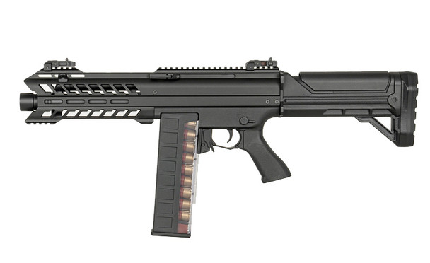 CYMA/EMG CM102 - SGR-12 Airsoft AEG Electric Tri-Shot Shotgun in Tactical Black