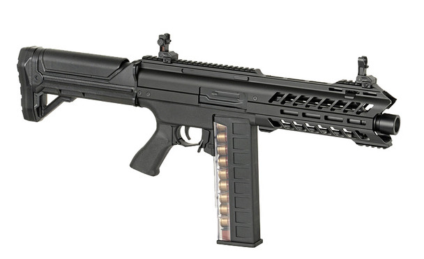 CYMA/EMG CM102 - SGR-12 Airsoft AEG Electric Tri-Shot Shotgun in Tactical Black