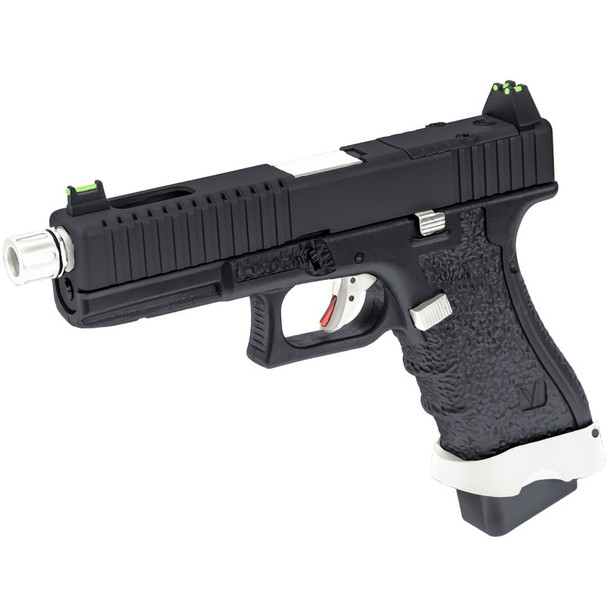 Vorsk EU17 Tactical Gas Blowback Airsoft Pistol in Black & Silver