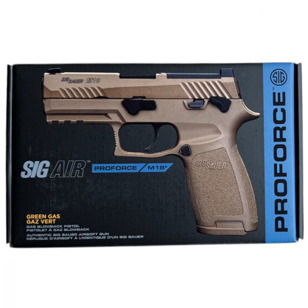 SIG Air x SIG Sauer ProForce M18 Gas Blowback Airsoft Pistol in Desert Tan
