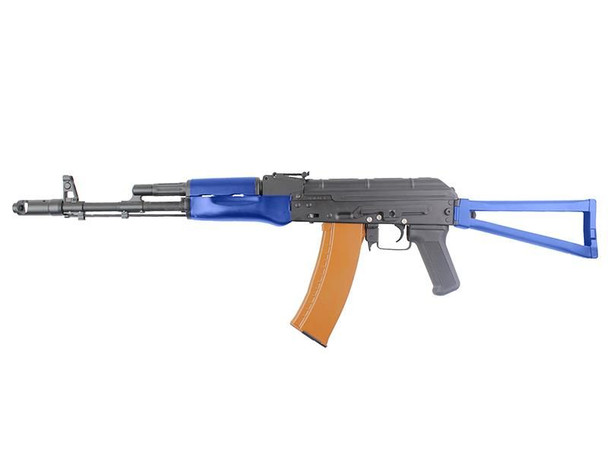 Double Bell AKS-74N AEG Airsoft Rifle Folding Stock in Two Tone Blue Double Bell AKS-74N AEG Airsoft Rifle Folding Stock in Two Tone Blue