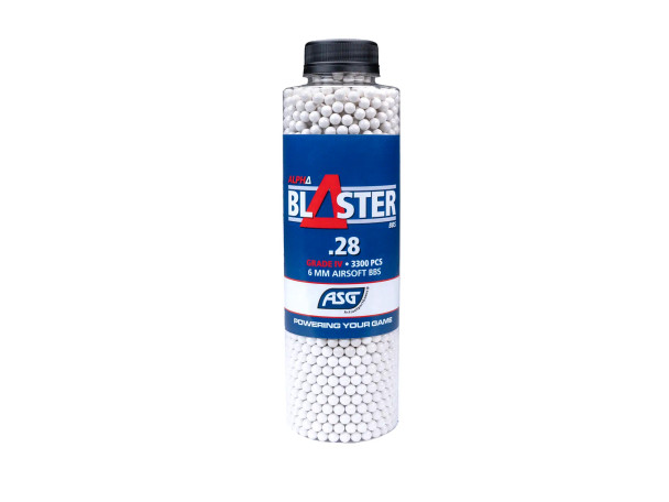 ASG Alpha Blaster Airsoft BB Pellets 3300 x 0.28g in Bottle (White) ASG Alpha Blaster Airsoft BB Pellets 3300 x 0.28g in Bottle (White)