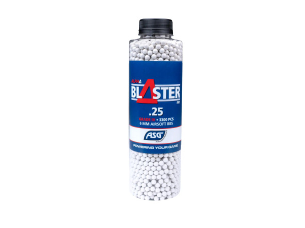 ASG Alpha Blaster Airsoft BB Pellets 3300 x 0.25g in Bottle (White)