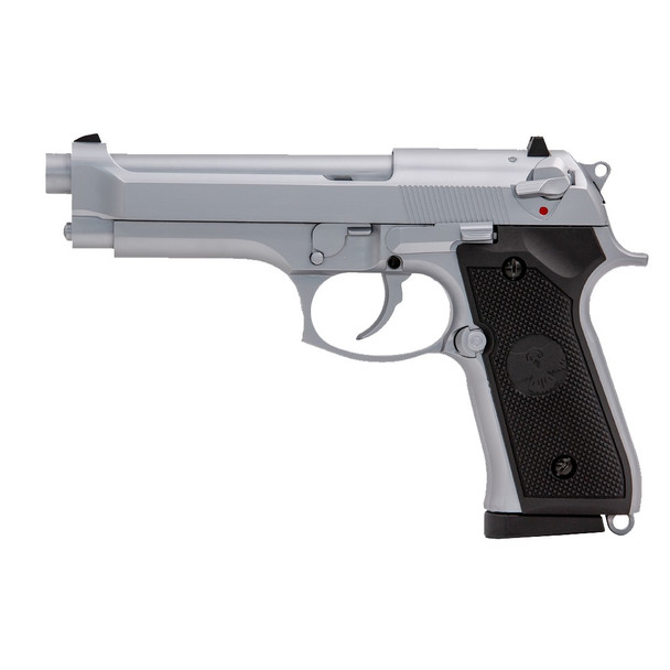 Raven R92F Gas Blowback Airsoft Pistol in Silver Raven R92F Gas Blowback Airsoft Pistol in Silver