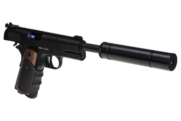 Vorsk VX-9 Agency Gas Blowback Airsoft Pistol with Silencer in Black Vorsk VX-9 Agency Gas Blowback Airsoft Pistol with Silencer in Black