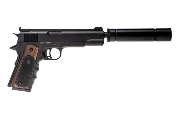 Vorsk VX-9 Agency Gas Blowback Airsoft Pistol with Silencer in Black Vorsk VX-9 Agency Gas Blowback Airsoft Pistol with Silencer in Black