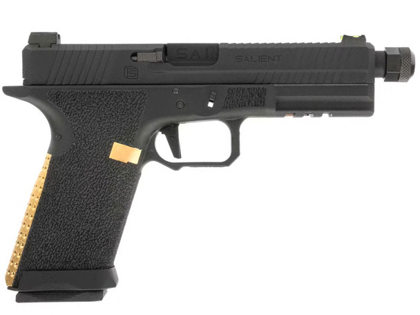 EMG / Salient Arms BLU Standard Gas Blowback Airsoft Pistol with Gold Trim in Black