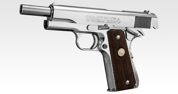 Tokyo Marui 1911 Mark IV Series '70 GBB Airsoft Pistol in Nickel
