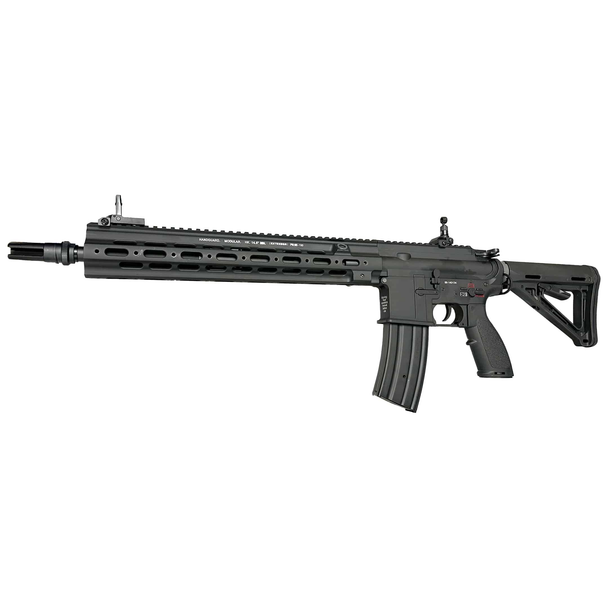 E&C HK416 14.5" Geissele RIS with Suppressor Airsoft AEG Rifle in Black