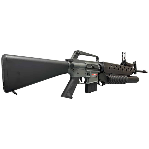 E&C M16a1 with M203 Launcher VN with E-Shooter Mosfet Airsoft Rifle AEG in Black