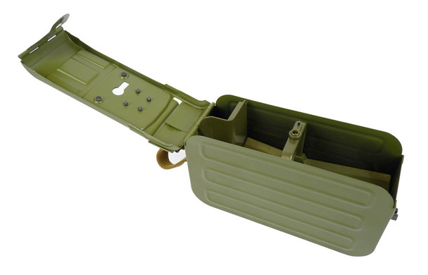 A&K PKM Airsoft Rifle with Drum Magazine in Tactical Black