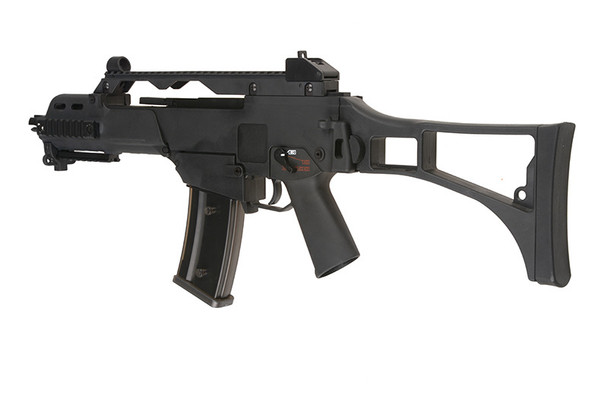 Army Armament R36 - G36 Replica Gas Blowback Airsoft Rifle with Foldable Stock. in Black