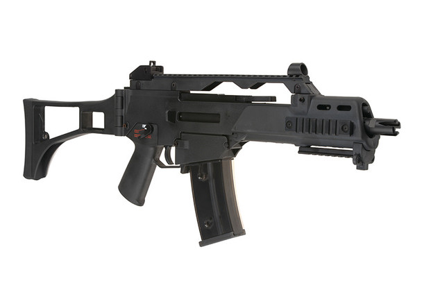 Army Armament R36 - G36 Replica Gas Blowback Airsoft Rifle with Foldable Stock. in Black