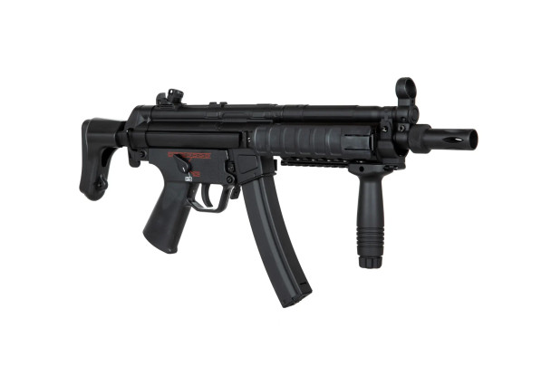 JG Works JG801 SWAT MP5 CQB Airsoft Submachine Gun with Extendable Stock in Black