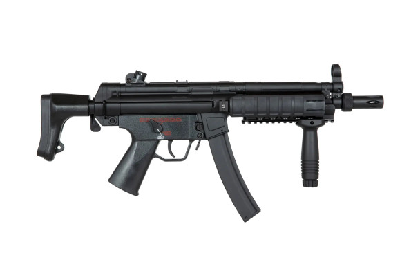 JG Works JG801 SWAT MP5 CQB Airsoft Submachine Gun with Extendable Stock in Black