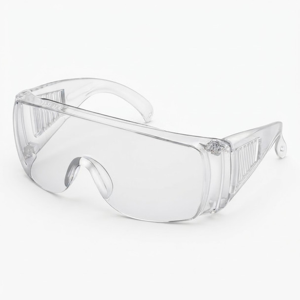 Swiss Arms Airsoft Fog Proof Protective Glasses in Clear, front three-quarter view on white