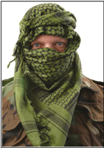 Kombat UK - Arab Shemagh SAS Kafiya Tactical Scarf in Green & Black
