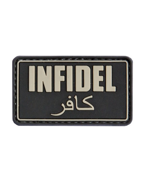 Kombat UK - PVC Tactical Patch Infidel with Velcro Back in Black