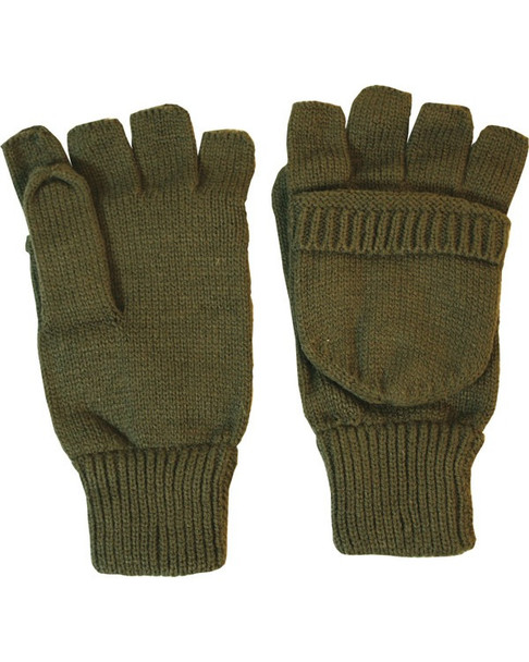 Kombat UK - Fingerless Tactical Gloves Shooters Mitts in Olive Green