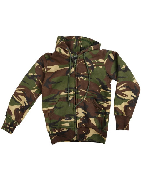 Kombat UK - Kids Hoodie with Full Zip in Disruptive Pattern Material Camouflage