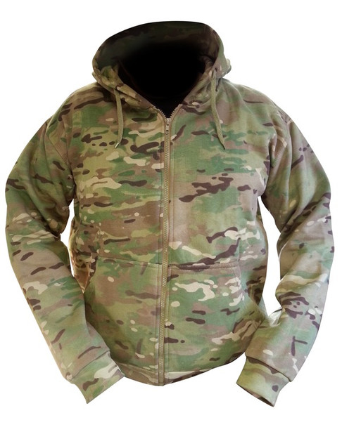 Kombat UK - Army Zipped Fleece Hoodie in BTP (British Terrain Pattern) Camouflage