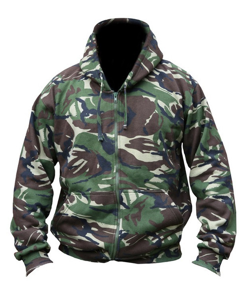 Kombat UK - Adults Hoodie with Full Zip in British Disruptive Pattern Material Camouflage