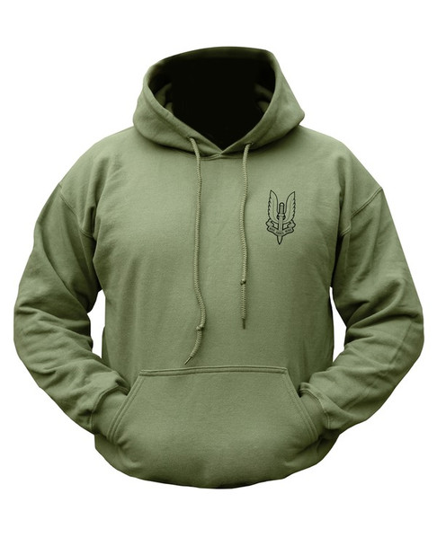 Kombat UK - SAS Large Print Hoodie in Olive Green