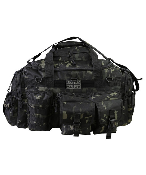 Kombat UK - Tactical Saxon 65L Holdall Bag with Multiple Pockets in Black Camo
