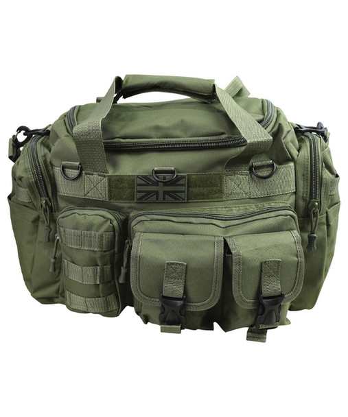 Kombat UK - Tactical Saxon 35L Holdall Bag with Multiple Pockets in Olive Green