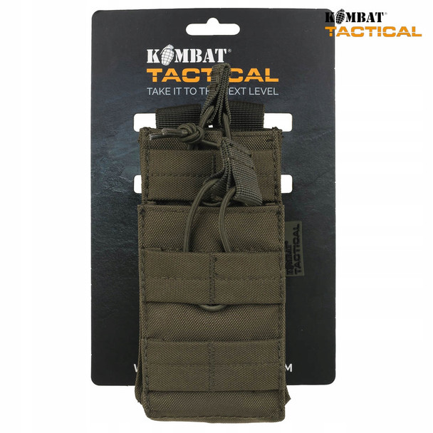Kombat UK - Single Duo Magazine Pouch with Molle Fixings in Olive Green