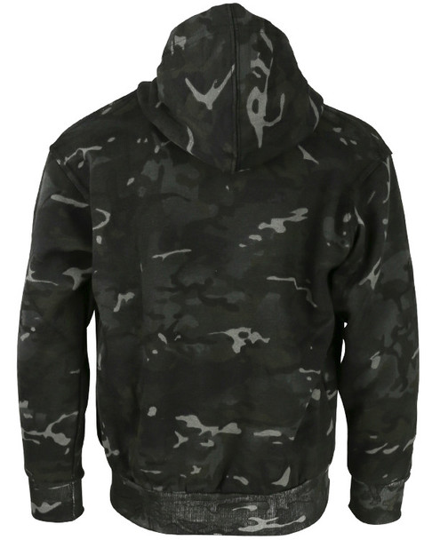 Kombat UK - Kids Full Length Zip Hoodie with Fleece Lined in Black Camouflage
