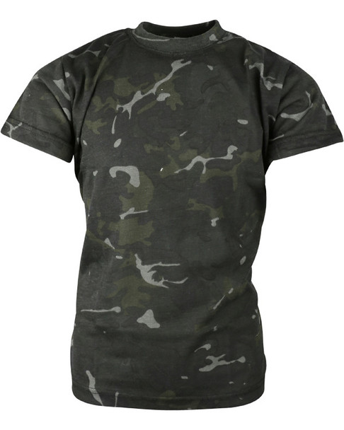Kombat UK - Kids Army Short Sleeve T-Shirt in Black Camouflage