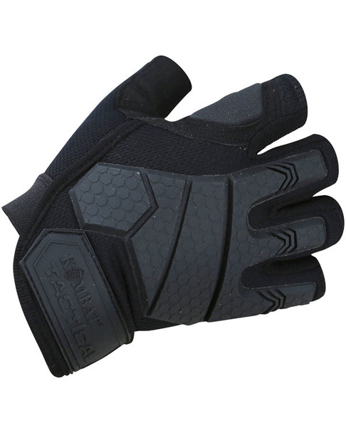 Kombat UK - Alpha Fingerless Tactical Airsoft Gloves in Tactical Black