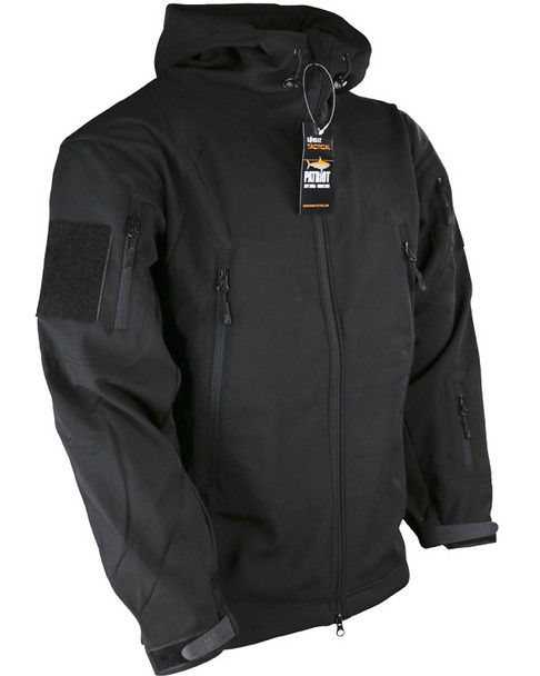 Kombat UK Patriot Soft Shell Shark Skin Tactical Jacket with Multiple Pockets in Black