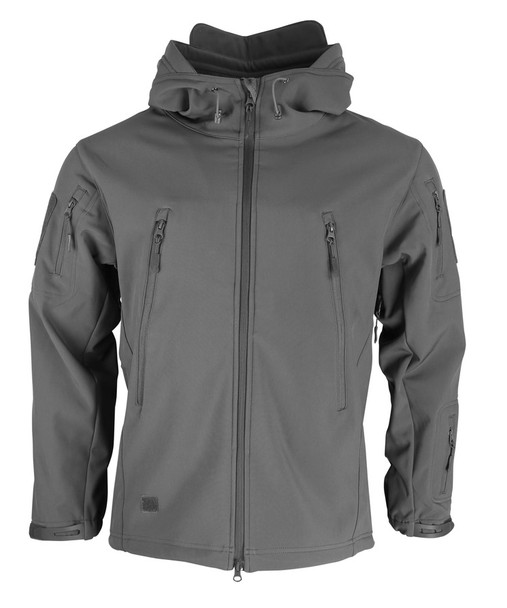 Kombat UK Patriot Soft Shell Shark Skin Tactical Jacket with Multiple Pockets in Gunmetal Grey