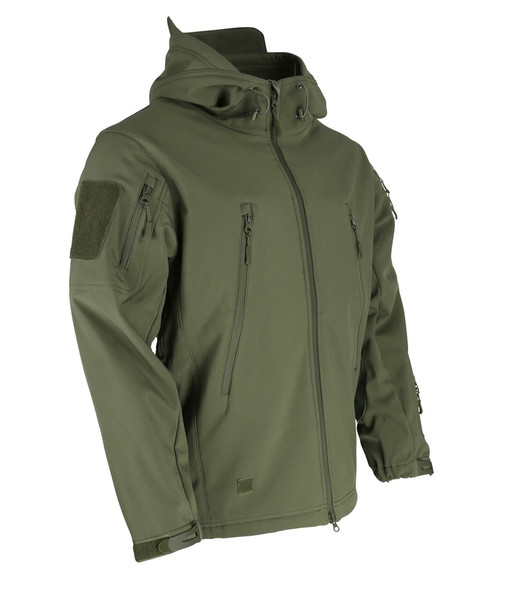 Kombat UK Patriot Soft Shell Shark Skin Tactical Jacket with Multiple Pockets in Army Green