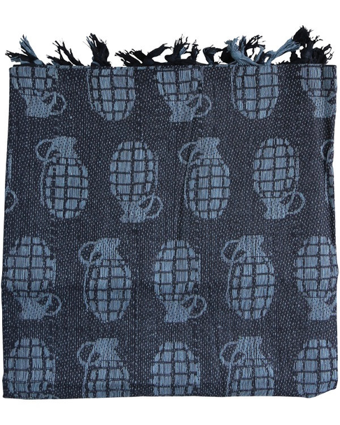 Kombat UK - Arab Shemagh Army Scarf with Grenade Pattern in Black and Grey