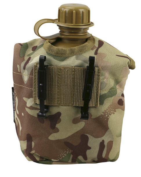 Kombat UK - Army Water Bottle with Pouch in BTP (British Terrain Pattern) Camouflage