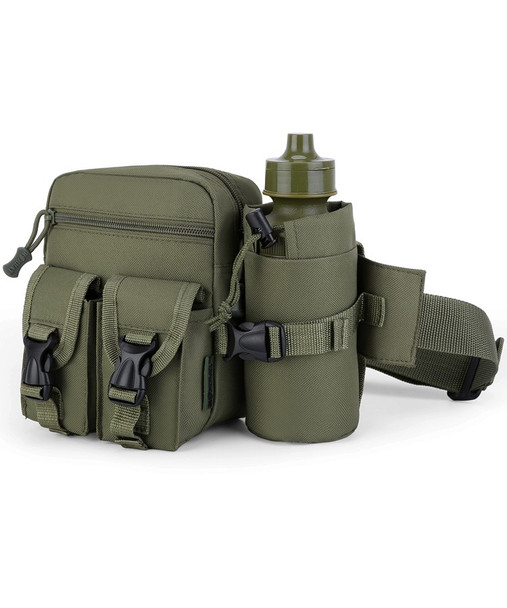 Kombat UK Pioneer Waist Bag & Bottle with Adjustable Strap in Olive Green