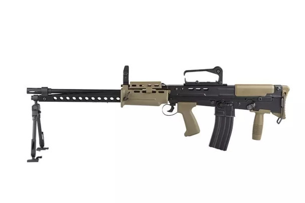 ICS L86A2 LSW Airsoft Rifle AEG with bipod in Black
