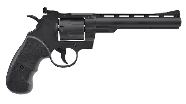 Hwasan 1312 Co2 Powered Metal Airsoft Revolver 6" in Black