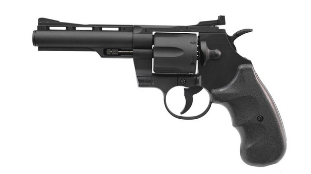 Hwasan 1312 Co2 Powered Metal Airsoft Revolver 4" in Black