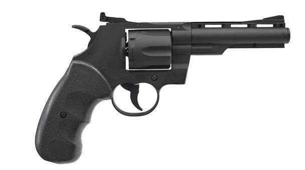 Hwasan 1312 Co2 Powered Metal Airsoft Revolver 4" in Black