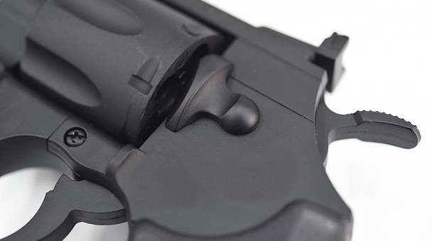 Hwasan 1312 Co2 Powered Metal Airsoft Revolver 4" in Black