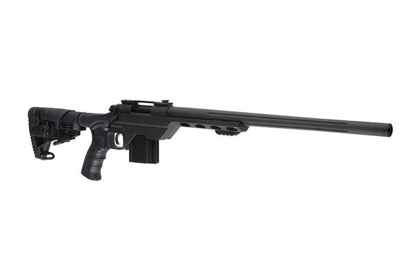 King Arms MDT LSS Gas Airsoft Sniper Rifle with Adjustable Stock in Tactical Black