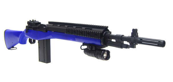 AGM A160-A2 Socom M14 Spring-Powered Action Sniper Rifle with Adjustable Hop-Up in Blue
