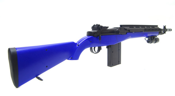 AGM A160-A2 Socom M14 Spring-Powered Action Sniper Rifle with Adjustable Hop-Up in Blue