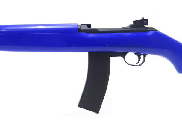 AGM M1B Spring M1 Carbine Airsoft Sniper Rifle with Adjustable Hop-Up in Blue